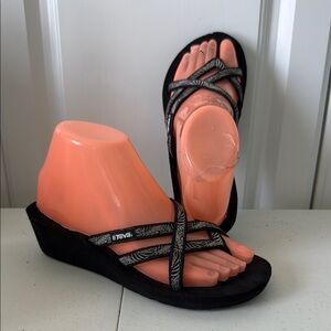 Teva Black 2" Wedge Heel Sandals ( sz 7)